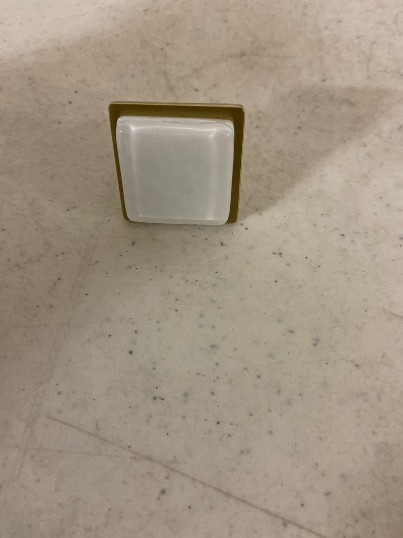 Sietto K-1300-SB Geometric 1-1/4 Inch Square Cabinet Knob - Satin Brass