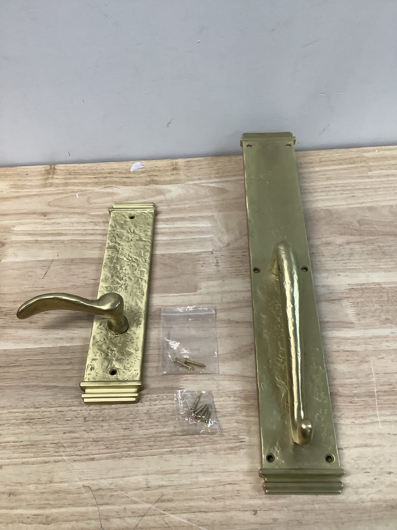 Signature Hardware 441460 Griggs Right Handed Solid Brass Full Plate Dummy Door Handleset with Interior Lever