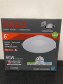 Halo LTB6089FS351EWHDMR LTB 6 in. Selectable CCT (3000K-5000K) Integrated LED, White Recessed Light, Dimmable Retrofit Trim