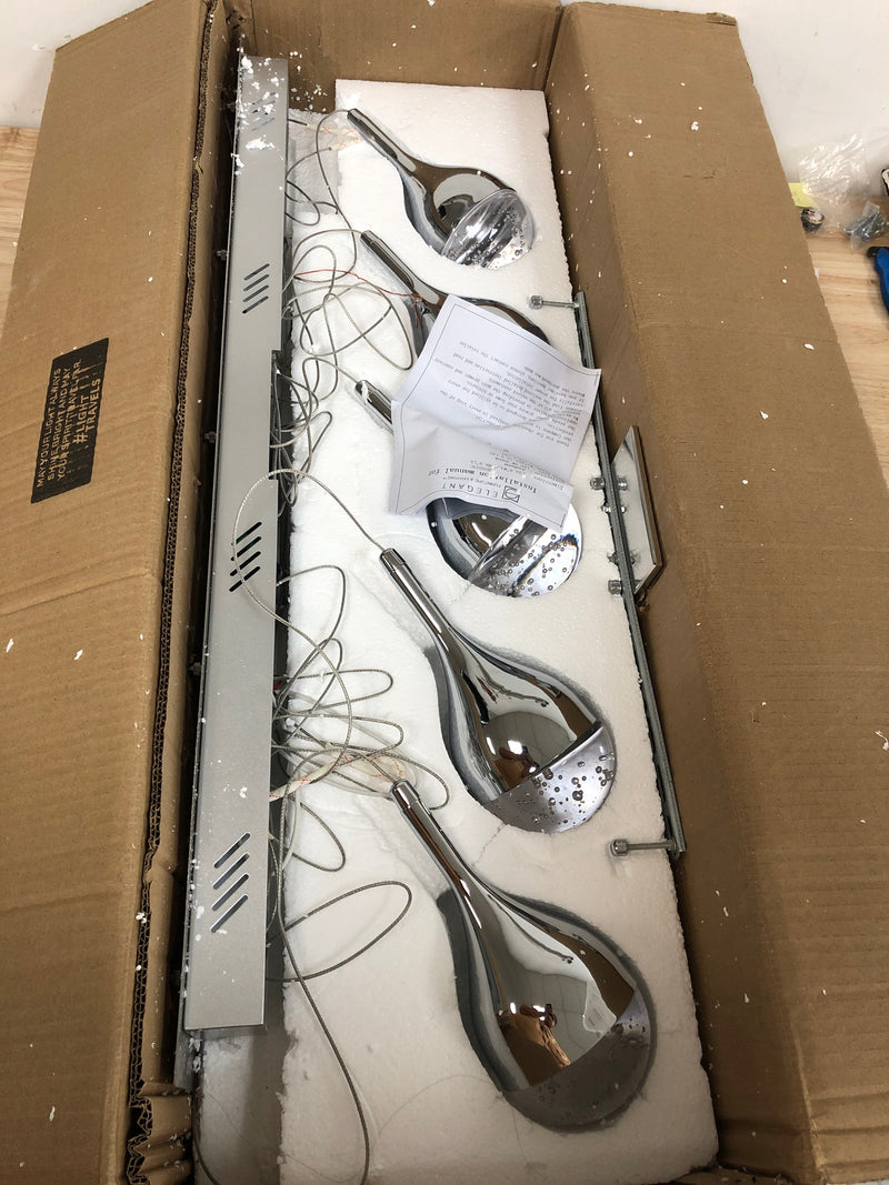 Elegant Lighting 3805D33C Amherst 5 Light 34" Wide LED Suspension Linear Pendant - Chrome