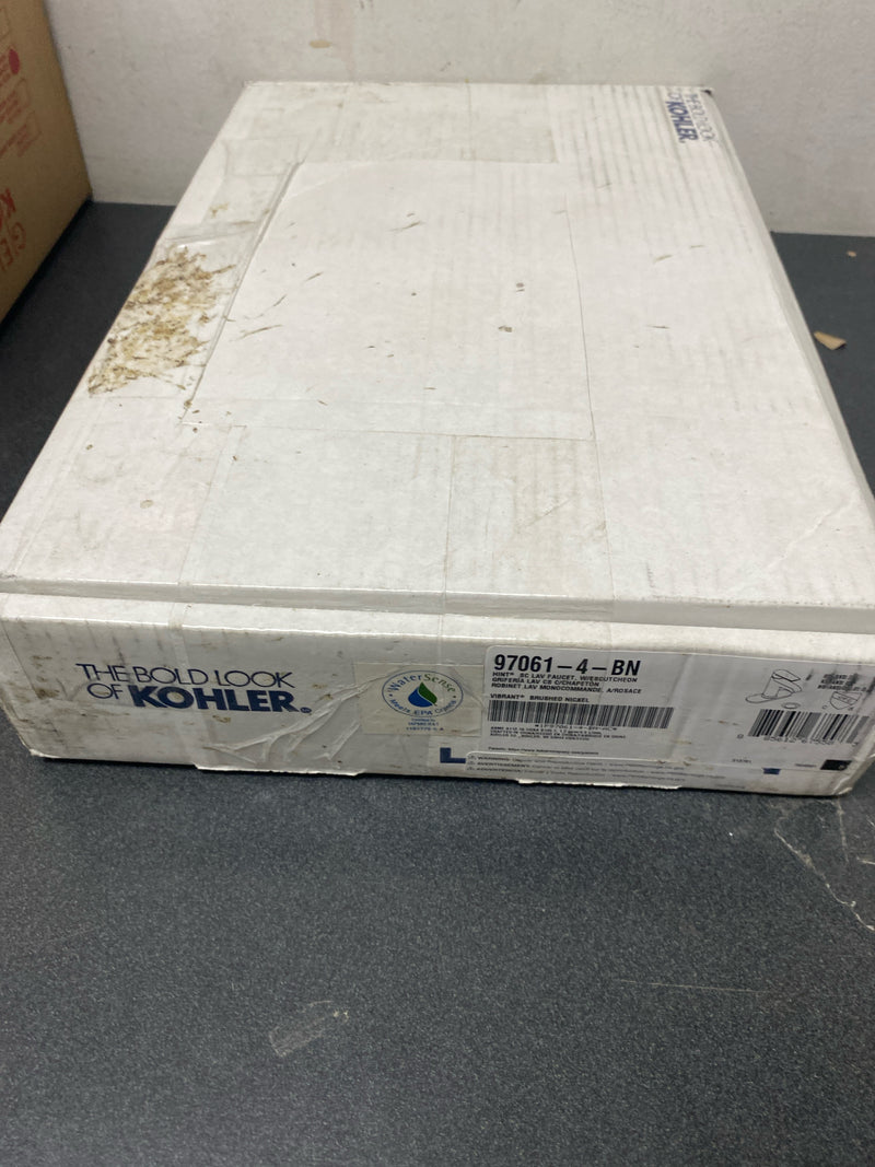 Kohler K-97061-4-BN Hint 1.2 GPM Single Hole Bathroom Faucet with Pop-Up Drain Assembly and Escutcheon - Brushed Nickel