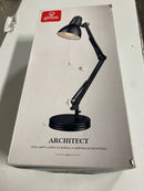 GLOBE Electric 5698601 28" Heavy Base Top Moving Spring Balanced Swing Arm Desk Lamp, Black, On/Off Rotary Switch on Shade, Office Decor, Reading Light, Home Essentials, Room Lighting