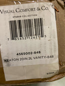 Visual Comfort 4565002-848 Keaton 2 Light 20" Wide Bath Bar with Frosted Glass Shades - ADA - Satin Brass