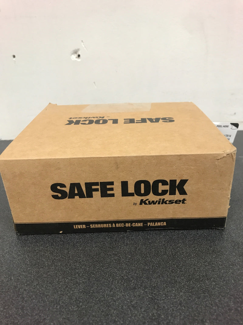 Kwikset Layton Single Cylinder Keyed Entry Door Lever Set with Round Rose from the SafeLock Series