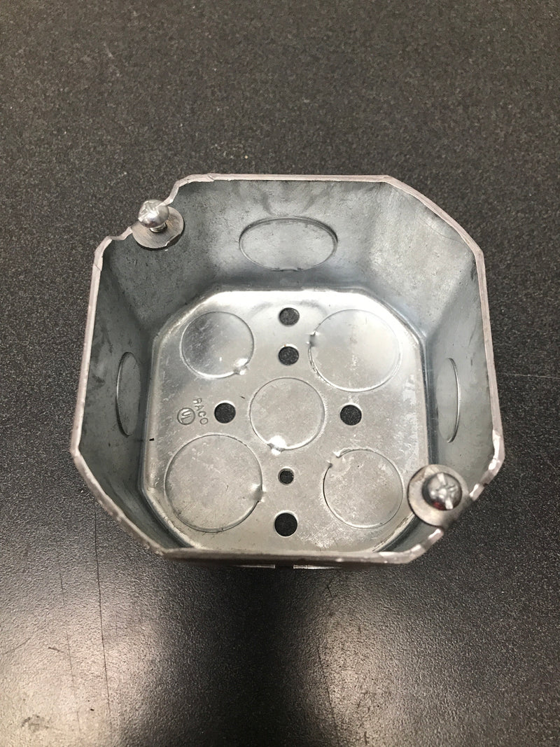 RACO Electrical Box: Galvanized Steel, 2 1/8 in Nominal Dp, 4 in Nominal Wd, 4 in Nominal Lg, 2 Gangs, UL