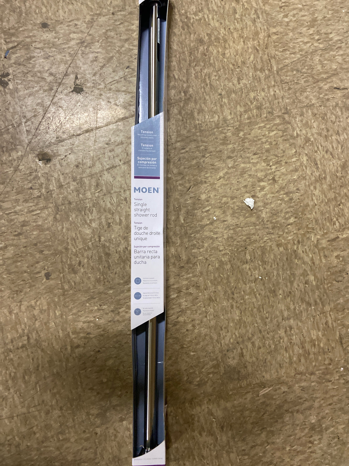 Moen TR1000CH 72 in. Adjustable Straight Decorative Tension Shower Rod in Chrome