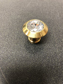 Alno C214-CLR/PB Crystal Series 1.25" Luxury Solid Brass Cabinet Knob with Swarovski Crystal Center - Polished Brass