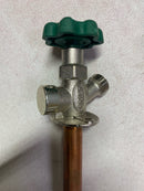 Prier Products P-164T12 3/4" MIP x 1/2" FIP Handle-Operated Wall Hydrant with 12" Insertion - Satin Nickel