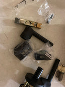 Baldwin ENTUBCRR190 Tube Single Cylinder Keyed Entry Door Lever Set with Contemporary Round Rose - Satin Black