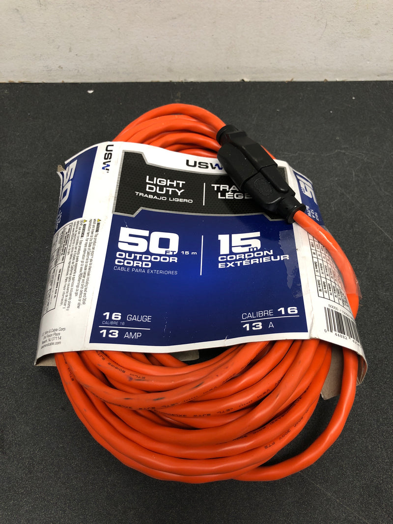 50 FEET 16/3 GAUGE BLACK EXTENSION CORD SJTW