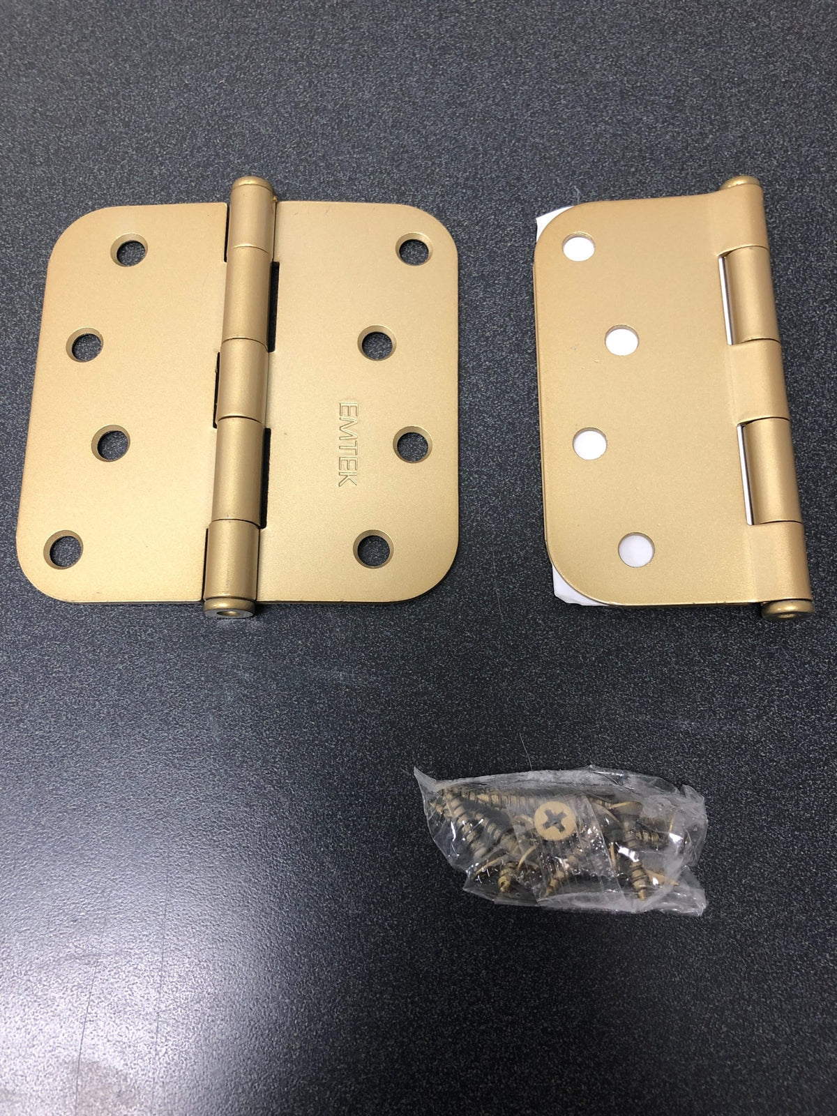 Emtek 9100 Steel Hinges (Pair) - SD - 5/8" Radius Corner - 4" x 4" - 910344 - Satin Brass (US4)