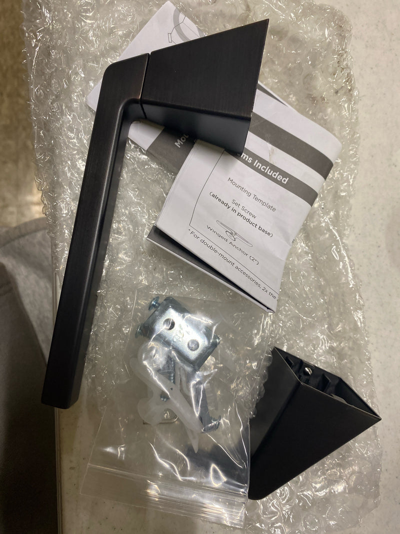 Amerock BH36001ORB | Oil Rubbed Bronze Pivoting Double Post Toilet Paper Holder | 9-5/16 in. (237 mm) Toilet Tissue Holder | Blackrock | Bath Tissue Holder | Bathroom Hardware | Bath Accessories