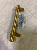 Jeffrey Alexander 596BG Key Grande 3-3/4" (96 mm) Center to Center Modern Industrial Pipe Style Bar Cabinet Handle / Drawer Pull - Brushed Gold