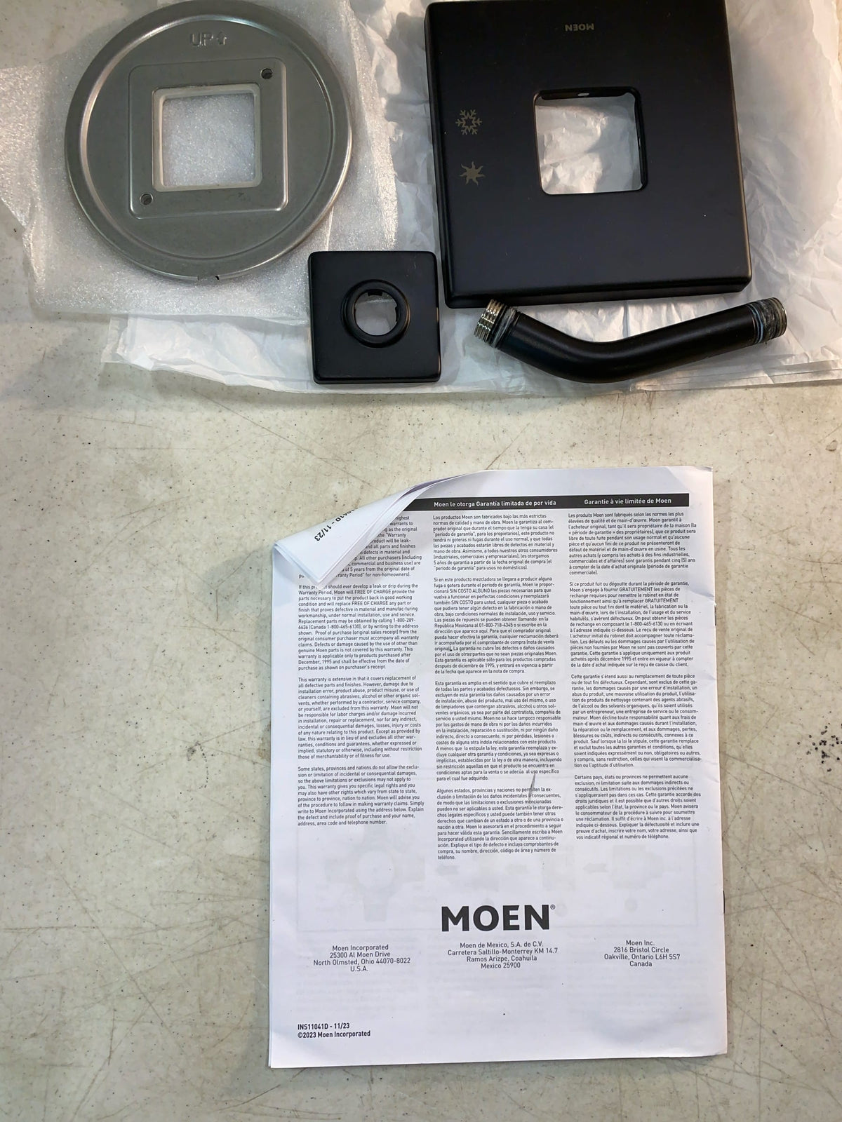 Moen UTS2712EPBL 90 Degree Shower Only Trim Package with 1.75 GPM Single Function Shower Head - Matte Black