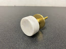 Signature Hardware 484108 Jarek 1-1/4 Inch Diameter Round Cabinet Knob - White Marble / Satin Brass