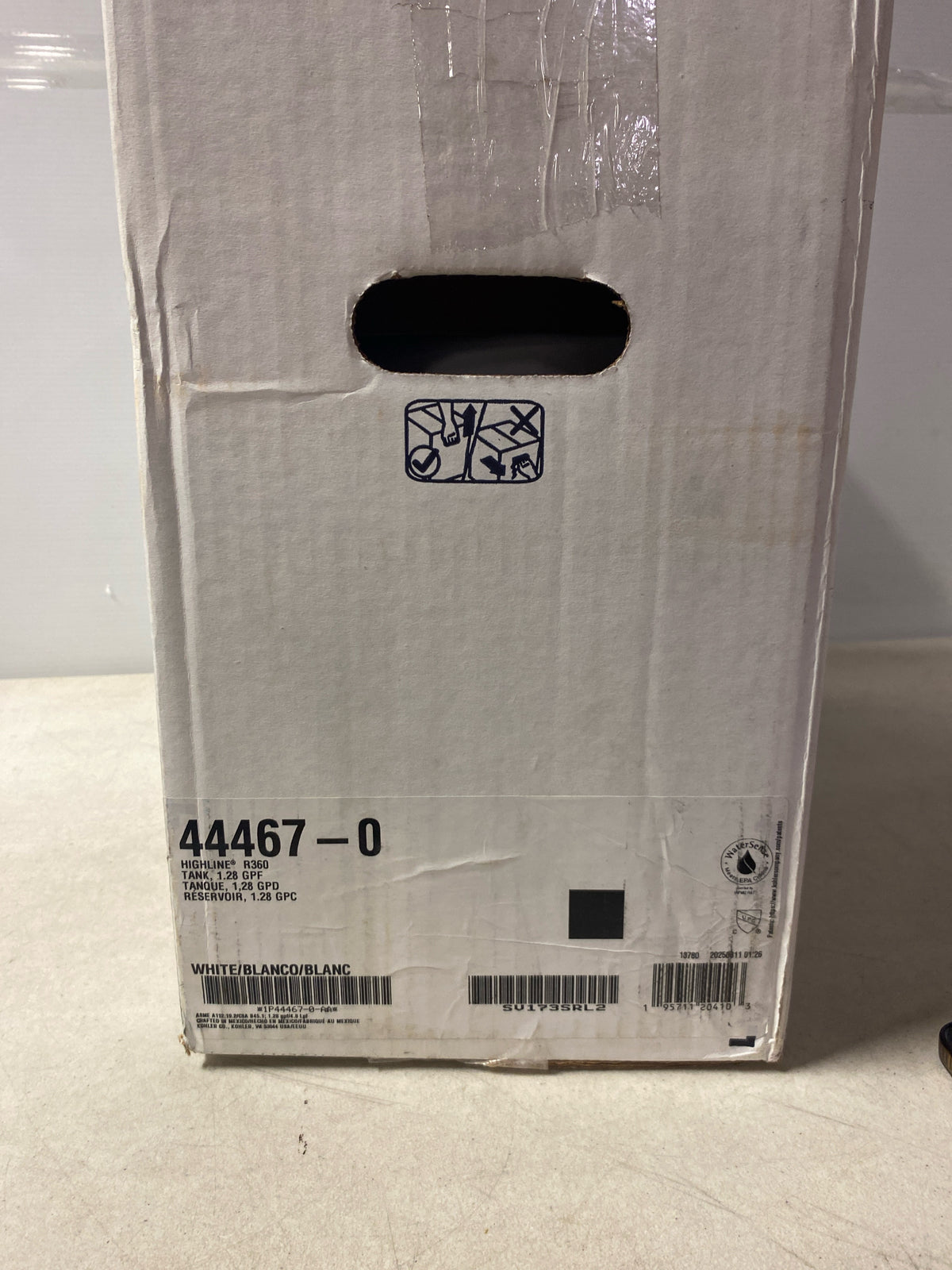 Kohler K-44467-0 Highline 1.28 GPF Toilet Tank Only with Left Hand Lever and AquaPiston Technology - White