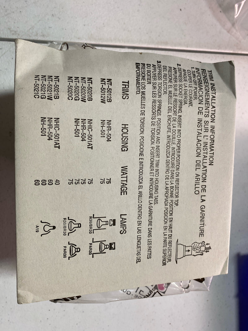 Nora Lighting NT-5023W 5" Recessed Trim - White