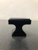 Belwith Keeler B077460-MB Brownstone 1-3/8" Stepped Square Cabinet Knob / Drawer Knob - Matte Black