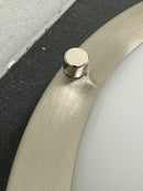 Hampton bay HB1023C-35 Flaxmere 12 in. Brushed Nickel Dimmable Integrated LED Flush Mount Ceiling Light with Frosted White Glass Shade