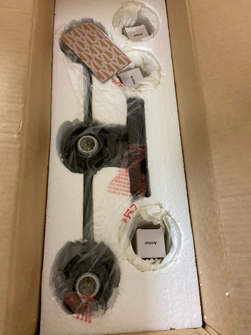 JONATHAN Y JYL1502A Liam 23.25" 3-Light Farmhouse Industrial Vanity Light with Bathroom Hardware Accessory Set, Oil Rubbed Bronze (5-Piece) - Towel Bar & Ring, Toilet Paper Holder, Robe Hook