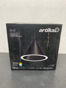 Artika PDT-DEC-HD2BL Denali 27-Watt 1 Light Matte Black Modern 3 CCT Integrated LED Pendant Light Fixture for Kitchen Island