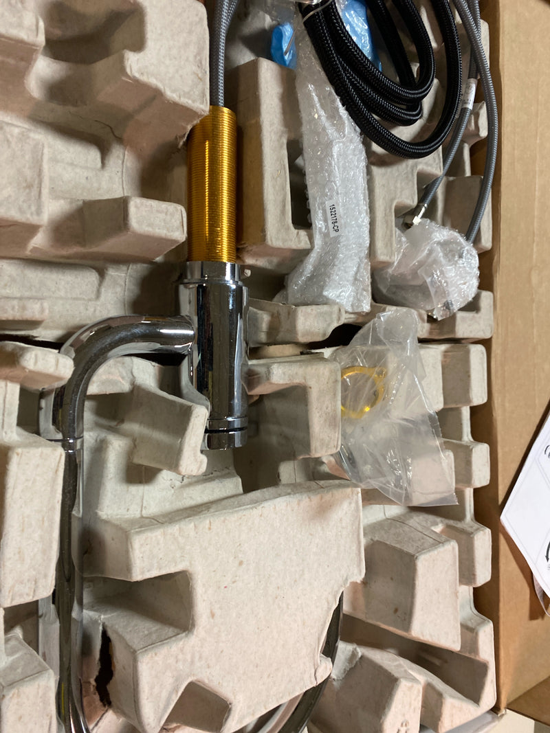 Kohler K-28272-CP Components 1.5 GPM Single Hole Kitchen Faucet with Two Function Extended Reach High-Arch Swivel Spout with SoftRinse Technology - Includes Side Spray - Polished Chrome