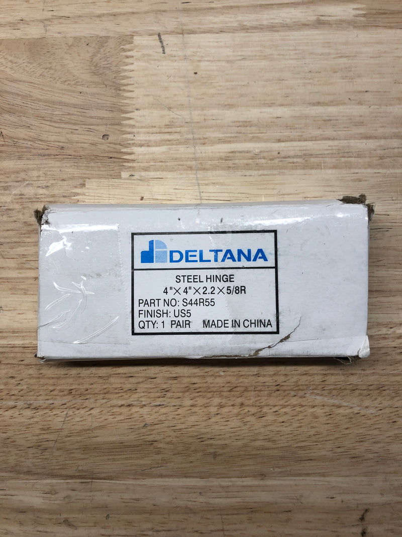 Deltana S44R55 4" x 4" x 5/8" Radius Hinge; Antique Brass Finish