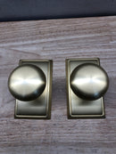 Emtek 8521PUS4 Providence Non-Turning Two-Sided Dummy Door Knob Set with Rectangular Rose from the Brass Classic Collection - Satin Brass