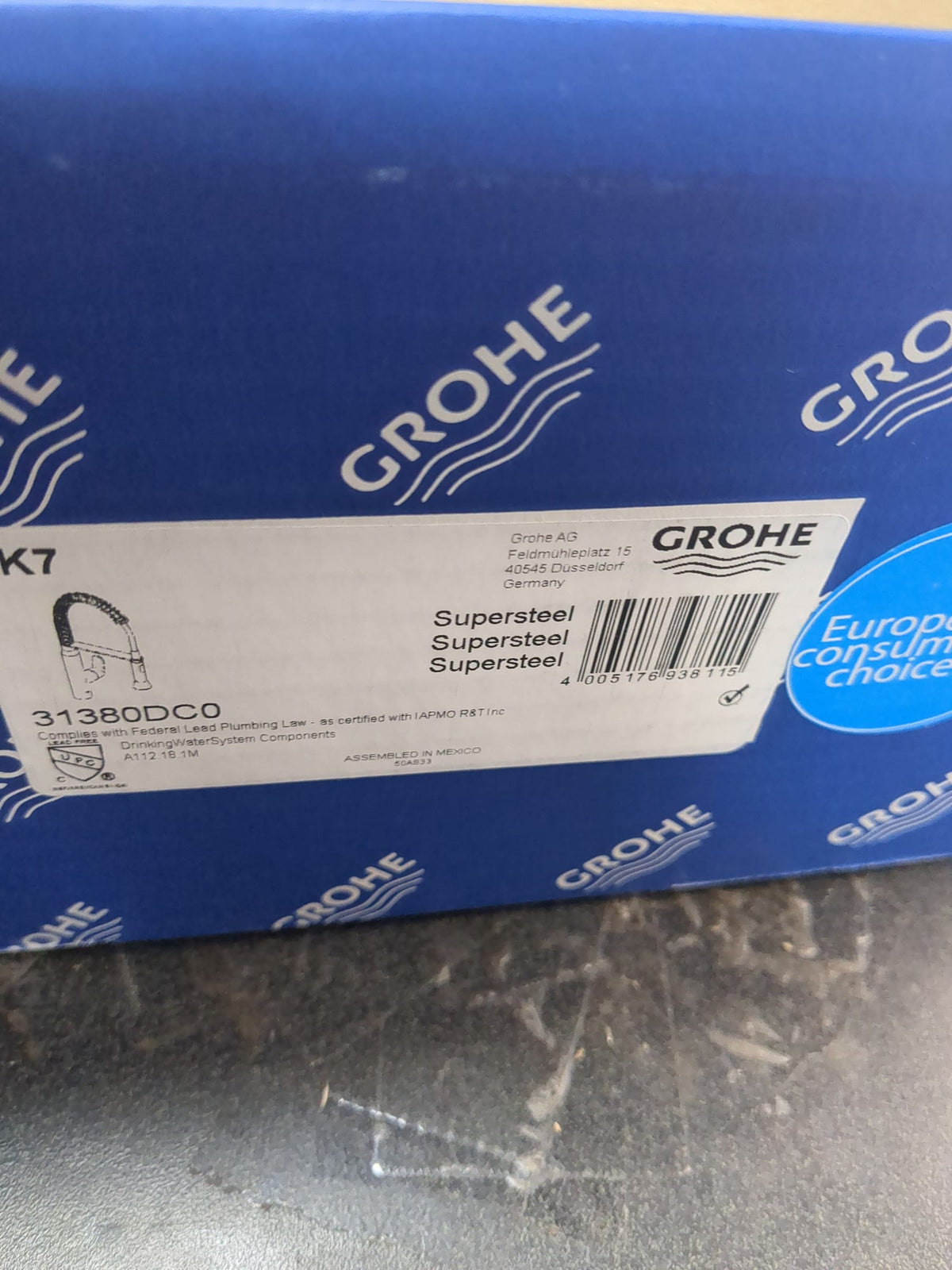 Grohe 31380DC0 K7 Pre-Rinse Kitchen Faucet with 2-Function Toggle Sprayer - SuperSteel