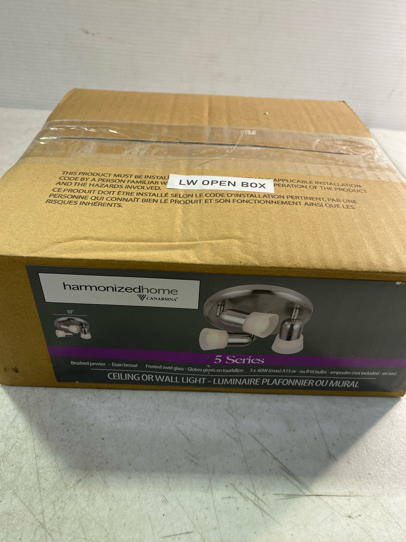 Canarm ICW5351 Omni 3 Light 5" Wide Accent Light or Wall Sconce - Brushed Pewter