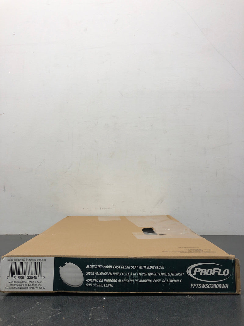 PROFLO PFTSWSC2000WH Elongated Closed-Front Toilet Seat with Soft Close and Easy Clean - White