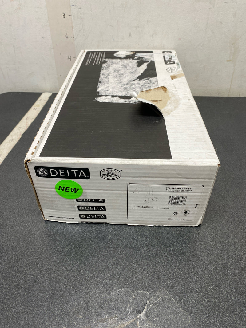 Delta 576-CZ-PR-LPU-DST Stryke 1.2 GPM Single Hole Bathroom Faucet with Lever Handle and Diamond Seal Ceramic Disc Cartridges – Includes Optional Escutcheon - Lumicoat Champagne Bronze