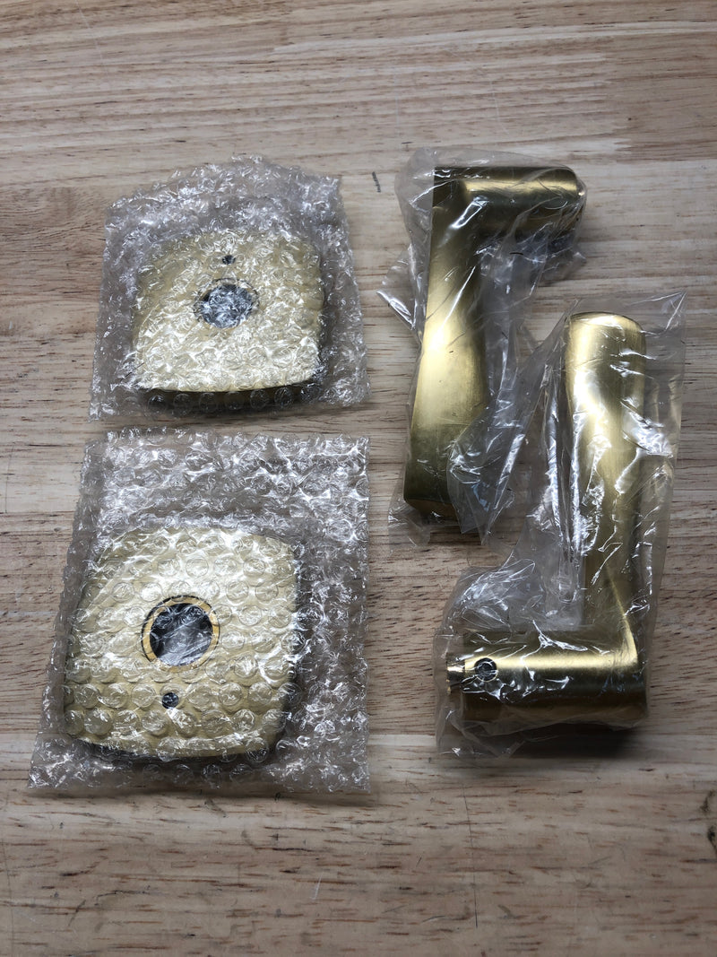 Emtek C520TRTUS4 Triton Brass Modern Privacy Door Leverset with the CF Mechanism - Satin Brass