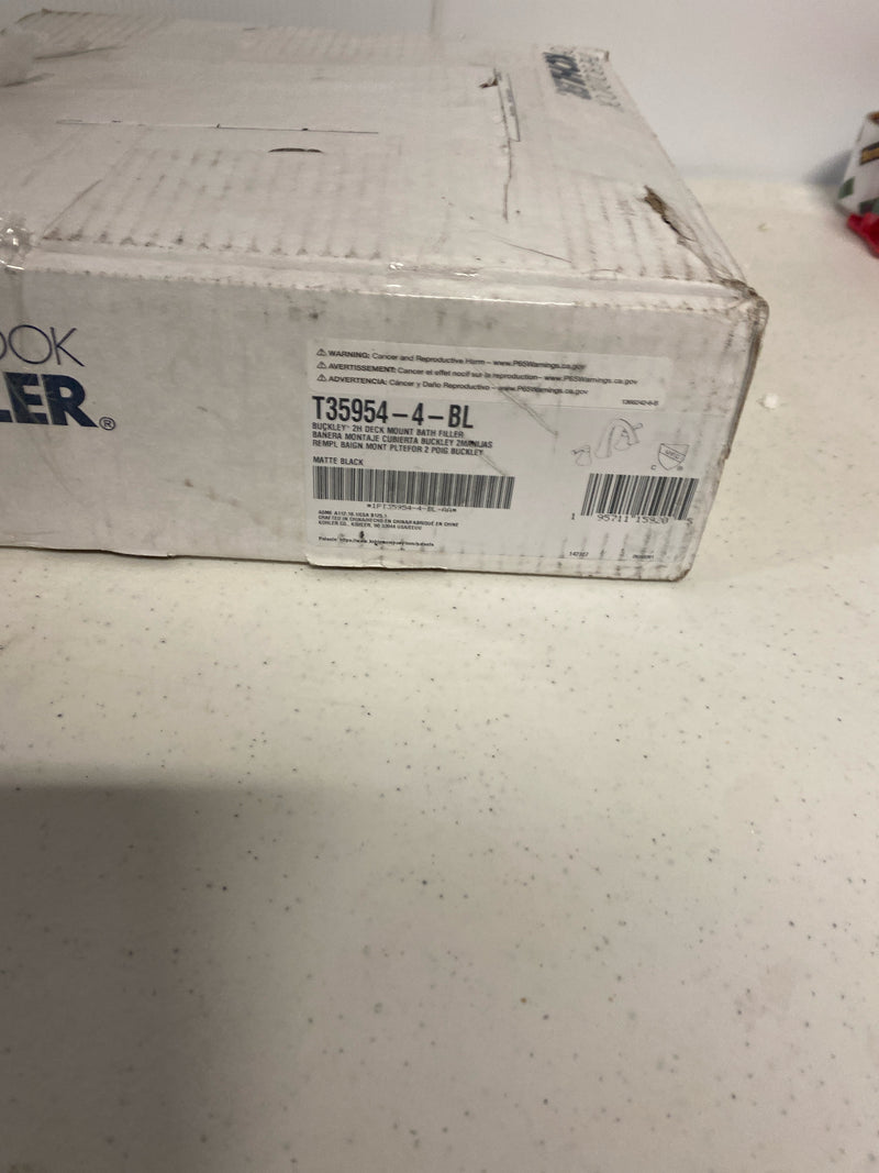 Kohler K-T35954-4-BL Buckley Deck-Mount Bath Faucet Trim - Matte Black