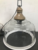 Capital Lighting 330318YG Single Light 14" Wide Pendant with Clear Glass Shade - Grey Wash / Iron Silk