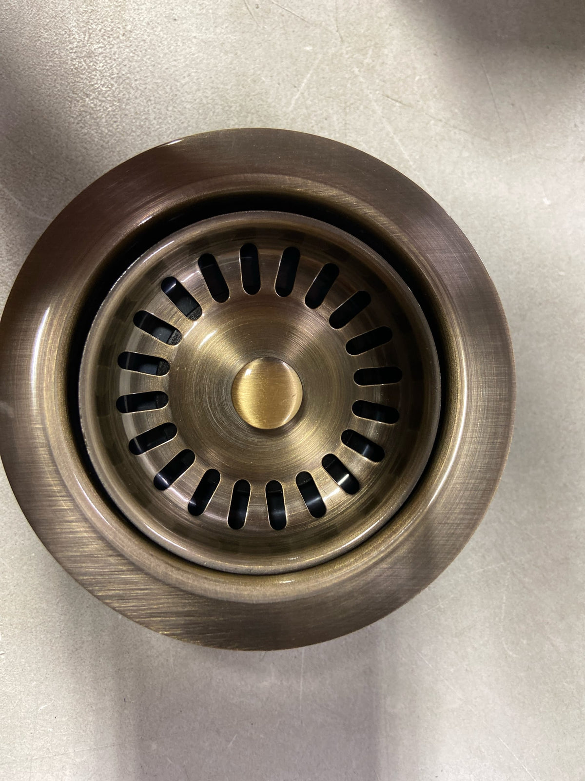 Whitehaus WH200-AB 3 1/2" Waste Disposer Trim with Matching Basket Strainer - Antique Brass