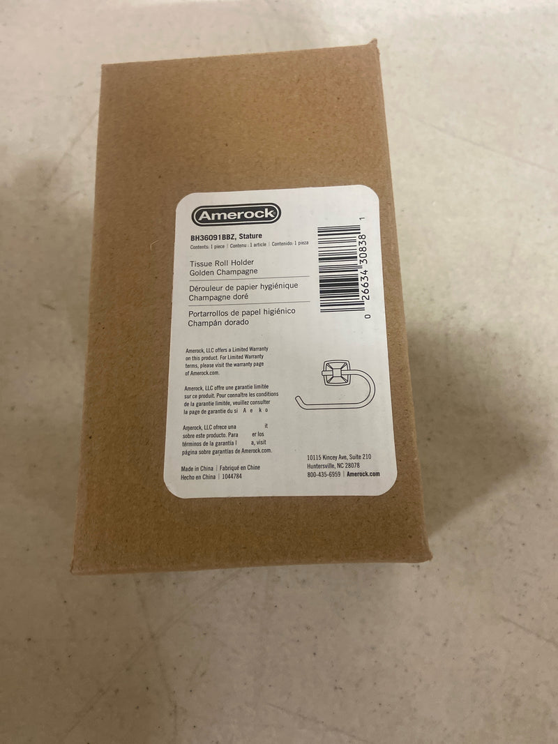 Amerock BH36091BBZ Stature 7-1/16 in. (179 mm) L Single Post Toilet Paper Holder in Golden Champagne