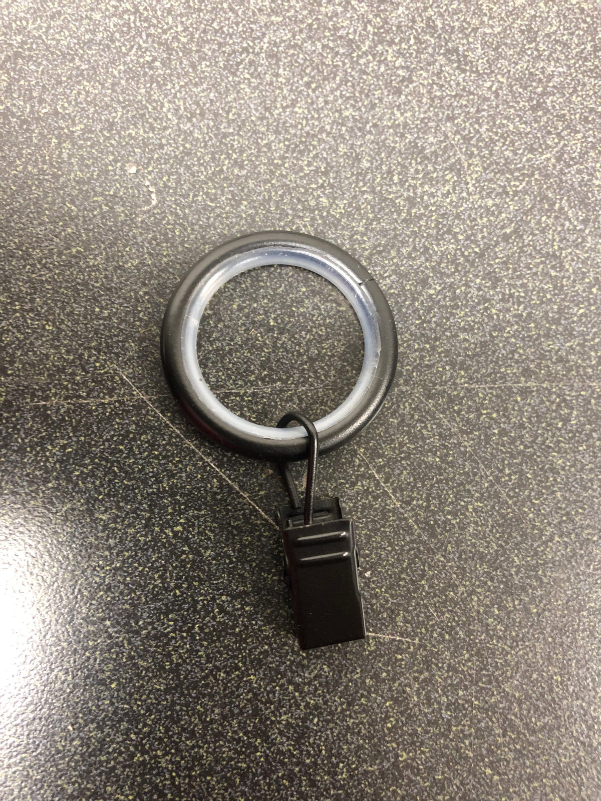 Emoh H1936-12 Black Steel Curtain Rings with Clips (Set of 10)