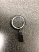 Emoh H1936-12 Black Steel Curtain Rings with Clips (Set of 10)
