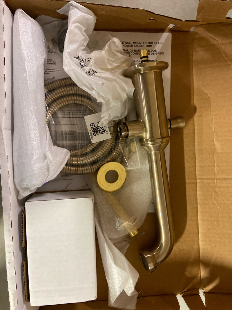 Delta T5784-CZ-PR-LHP-WL Broderick Two Handle Wall Mounted Tub Filler with Hand Shower - Less Handles and Rough-In - Lumicoat Champagne Bronze