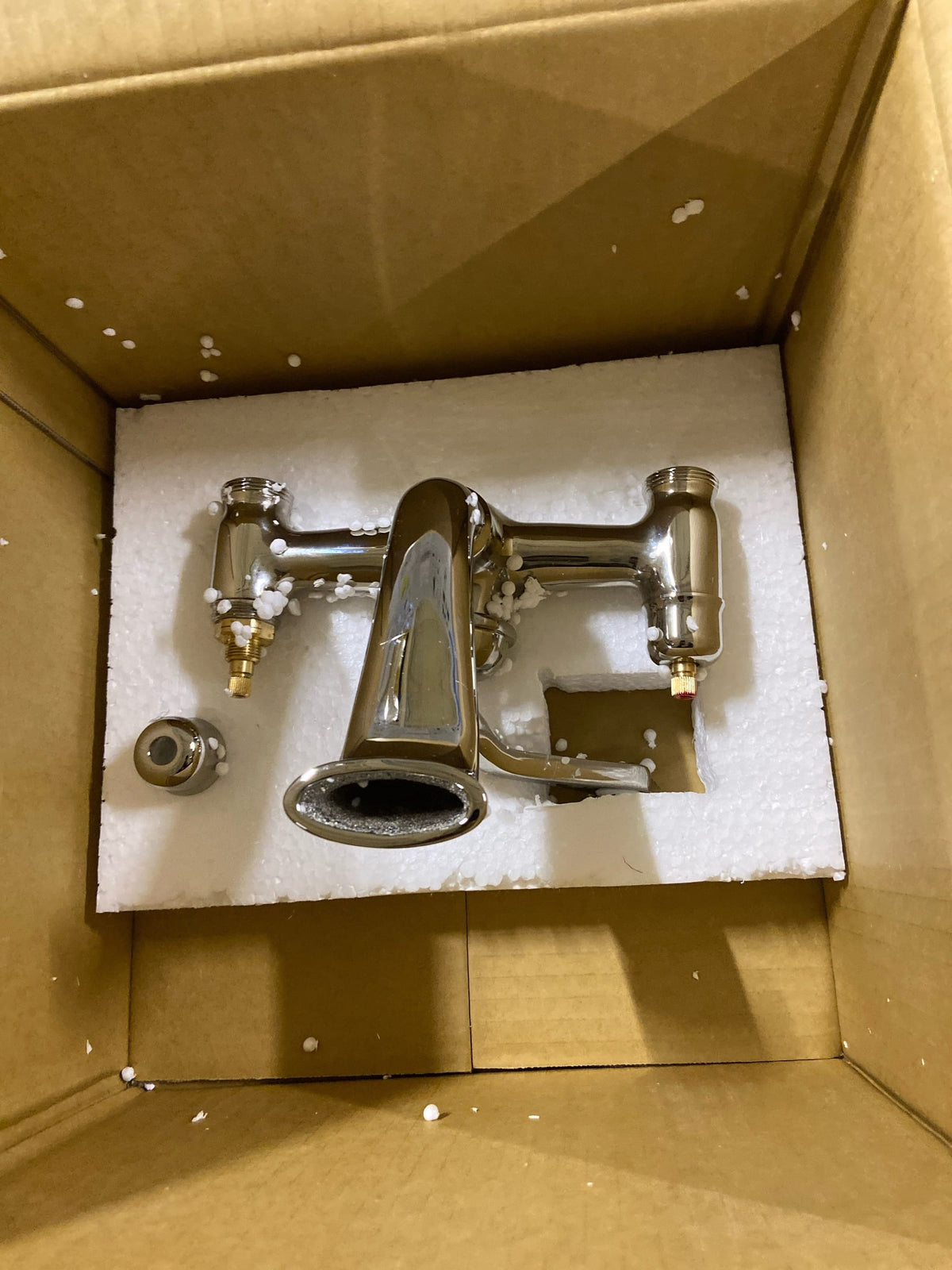 Signature Hardware 194602 Freestanding English Telephone Tub Filler with Brass Cross Handles - 27-1/2" Spout Height - Includes Hand Shower and Valve - Polished Nickel