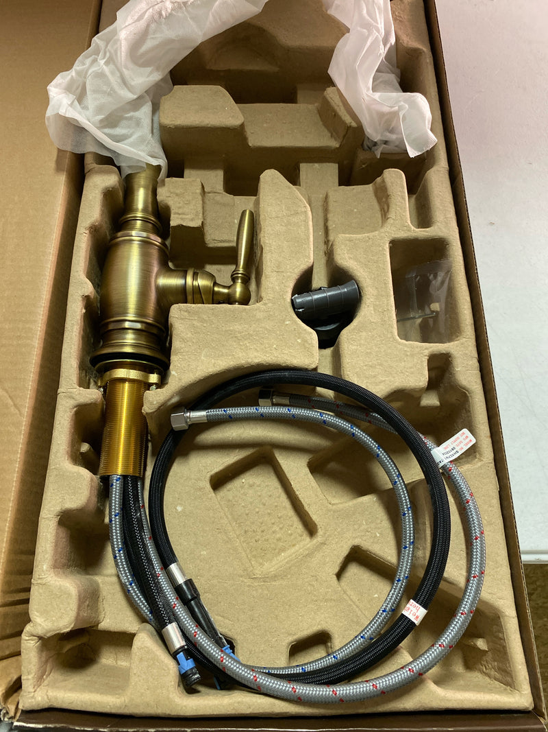 Signature Hardware 481708 Finnian 1.75 GPM Pull-Down Kitchen Faucet - Aged Brass