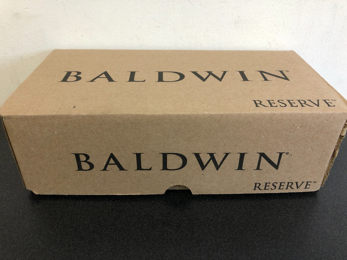 Baldwin PSSQUCRR150 Reserve Passage Square with Contemporary Round Rose in Satin Nickel Finish