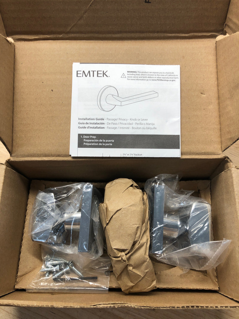 Emtek 5050FRKUS26 Freestone Non-Turning Two-Sided Dummy Door Knob Set with Square Rose from the Urban Modern Collection - Polished Chrome