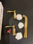 Newport Brass 3-2551-03N Ithaca 1.2 GPM Wall Mounted Widespread Bathroom Faucet - Polished Brass Uncoated (Living)