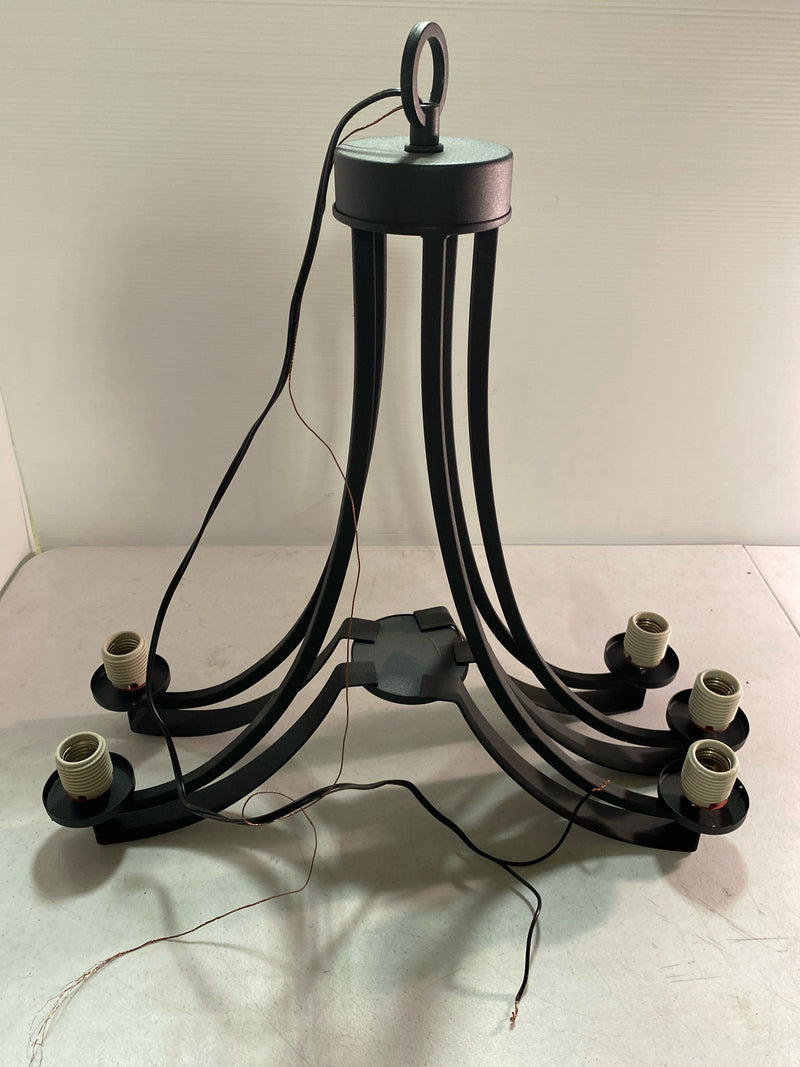 Minka Lavery 4105-66 Parsons Studio 5 Light 26" Wide Vantage Chandelier with Clear / Etched White Glass Shades - Sand Coal