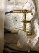 Kitchen Bridge Faucet with Side Spray - 9458 - POLISHED BRASS UNCOATED - Chesterfield