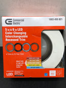 Commercial electric 53198101 5 in./6 in. Adjustable CCT Integrated LED Recessed Light Trim Can Light with 4 Color Trim Options 950 Lumens Dimmable