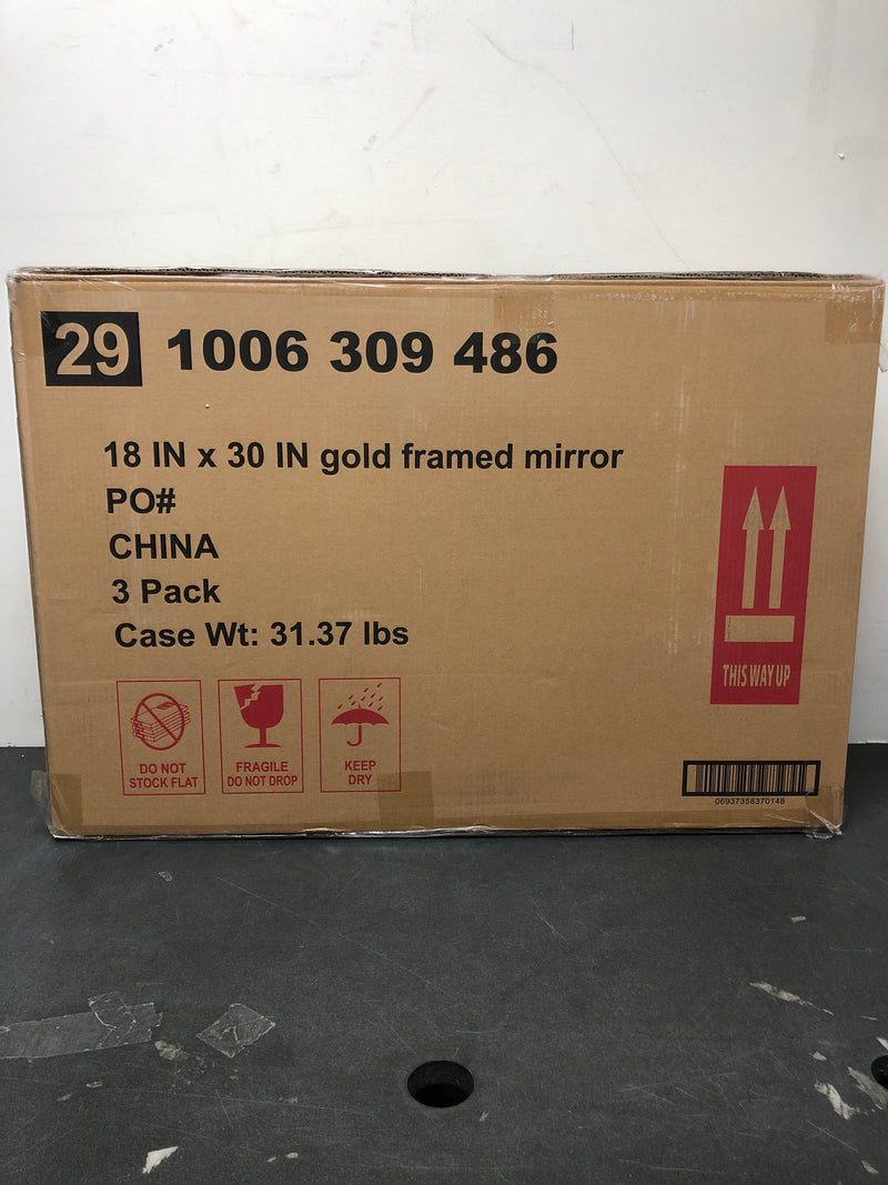 Glacier bay AL-P30G 18 in. W x 30 in. H Oval Aluminum Framed Wall Bathroom Vanity Mirror in Gold (Screws Not Included)