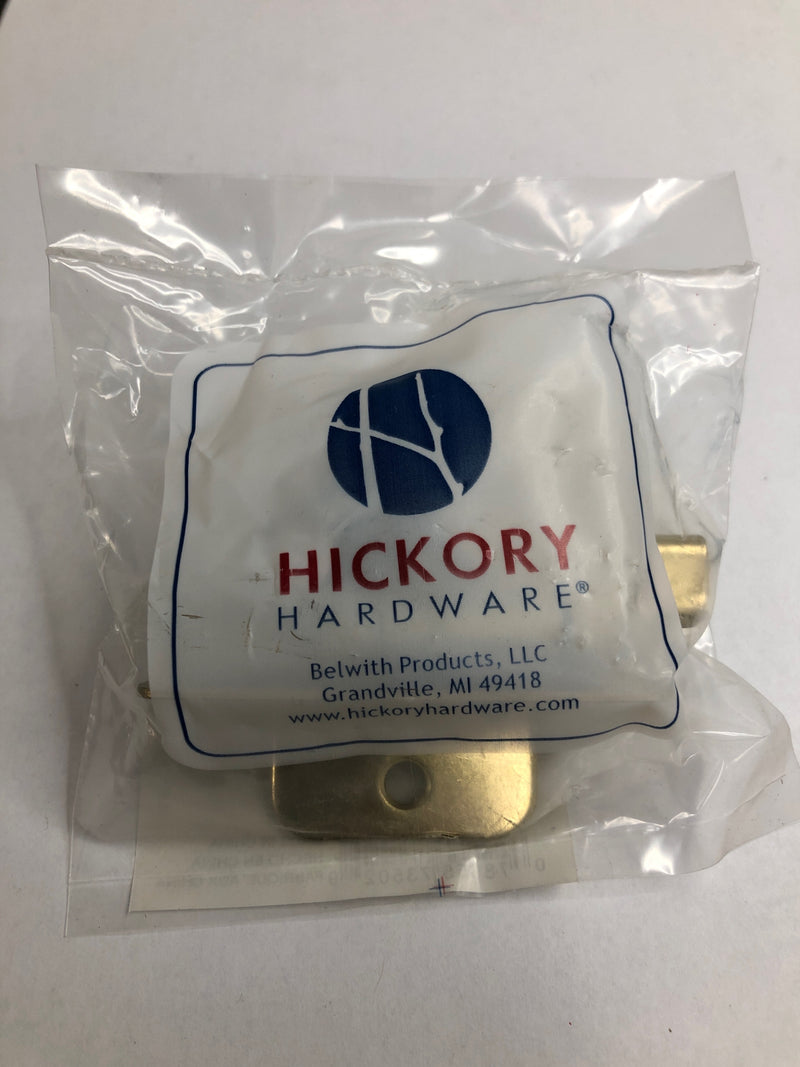 Hickory Hardware P60010F-3 1/4 Inch Overlay Surface Self-Closing Part Wrap Cabinet Door Hinge (Package of 2) - Polished Brass